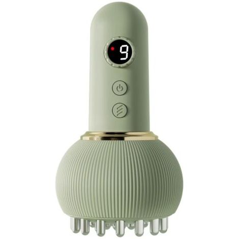 Brosse électrique pour méridiens, masseur à ventouses universel pour tout le corps, salon de beauté, appareil de ventouses et d'aspiration - Brosse pour méridiens verte [Emballage en anglais]