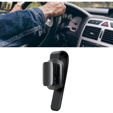 Clip de fixation pour lunettes de voiture, léger et délicat, anti-rayures, pour pare-soleil de voiture, modèle à pince, noir (1/5)