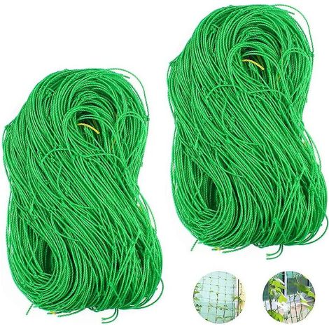 2 Pcs Filet de Treillis de Support de Plante Filet de Treillis pour Plante Grimpante en Polyethylene Filet de Treillis de Culture pour Vignes Légumes Fleurs Fruits Concumbre Tomate Pois, 1.8m3.6m (1/4)