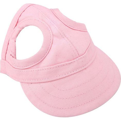 Casquette de baseball pour chien et chat pour animaux de compagnie Sunbonnet Chapeau de sport de voyage d'été à rayures réglables (Rose S) (1/5)