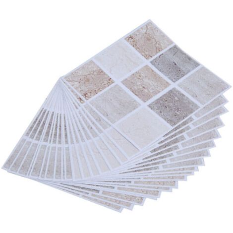 Lot de 18 autocollants de transfert pour carrelage mosaïque, pour salle de bain, cuisine, maison (10 x 10 cm) (1/4)