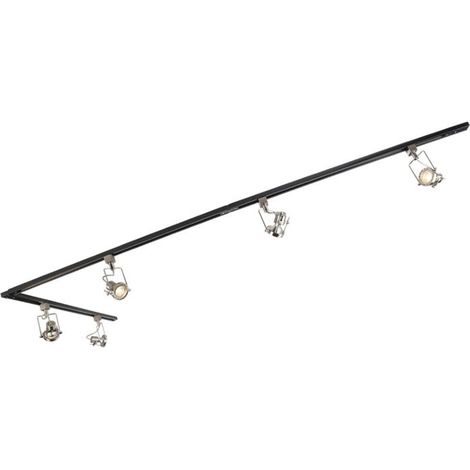 Smart 1-Phase Track Lighting System Black with Steel Incl. 5 WiFi GU10 - Iconic Suplux