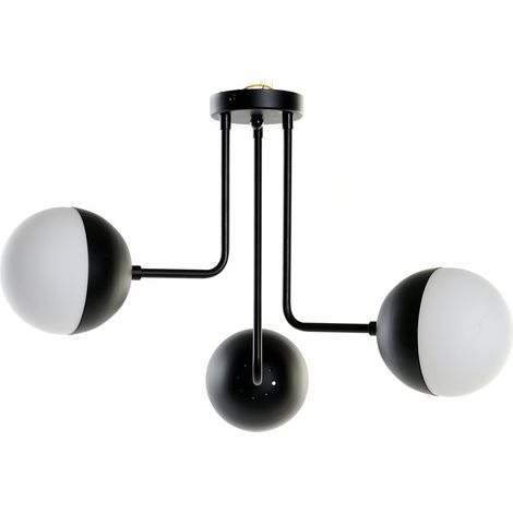 METALL-GLAS-DECKE 61X58X46 SCHWARZE KUGELN METALL-GLAS Material Farbe MULTICOLOR Familie DECKENLEUCHTEN UND WANDLEUCHTEN Details (1/4)