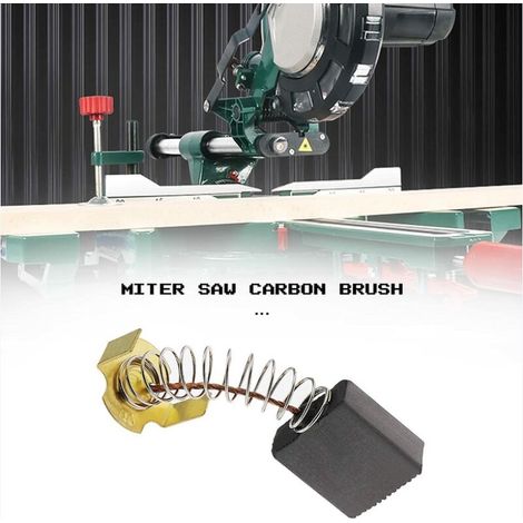 4 Paires de Balais de Charbon 7x17x17mm Compatibles avec Rexon M2500A Scie à Onglet Pièces de Rechange pour Accessoires d'outils Électriques MNS (1/4)