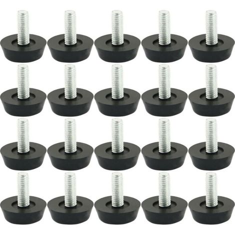 20pcs Pieds M6 x 20mm de Nivellement Meuble Réglable Pied Réglable Patinn Meuble Jambe Pied de Table Chaise Base Protection Plancher Vis Glisse (1/5)