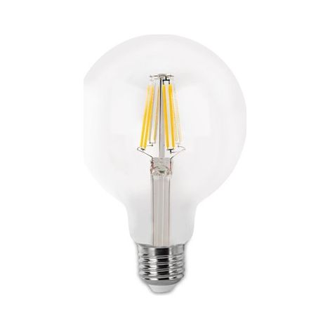 Ampoule LED à filament E27 G80 (8 W 4000 K 1055 lm) IP20 Ø 8 x 11,8 cm transparente (1/2)