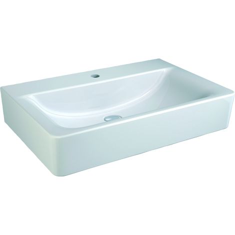 Lavabo CONNECT CUBE, rubinetteria con foro centrale, senza sporgenza 700 mm bianco IDEAL STANDARD (1/3)