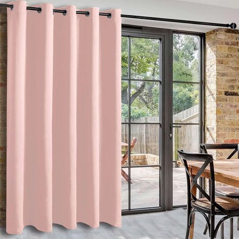 Thermal Insulating Curtain, Anti-Cold and Heat, Pink, Length 203 x Height 213 cm, 1 Panels Blackout Curtains with Eyelets and Noise, Privacy Protection for Living Room/Bedroom/Office (1/5)