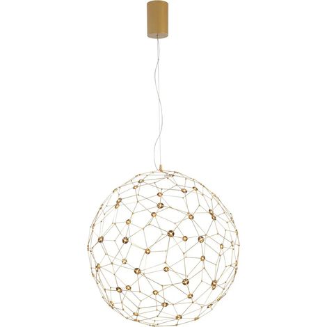 [NEUWERTIG] B-Ware Nova Luce Pendelleuchte Hängeleuchte Led Sole Gold Warmweiß Metall 60 Cm 21,6 W