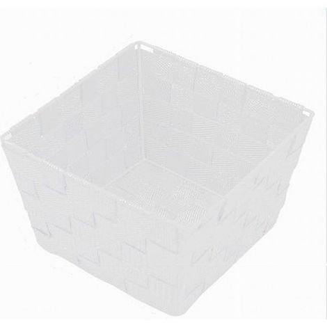 Cleafe - Porta Oggetti In Tessuto Multiuso Organizer Bagno Cucina Bianco 20x20x13cm 79120 - (1/3)