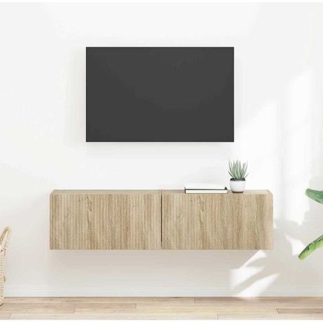 vidaXL  TV Wall Cabinet  2 pcs Sonoma 60 x 31 x 29.5 cm Engineered Wood