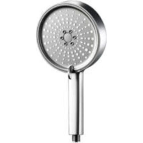 Pommeau de douche haute pression, pommeau de douche de 12 cm à économie d'eau avec interrupteur d'arrêt, 5 jets différents, pommeau de douche argenté avec filtre pour baignoires balnéo