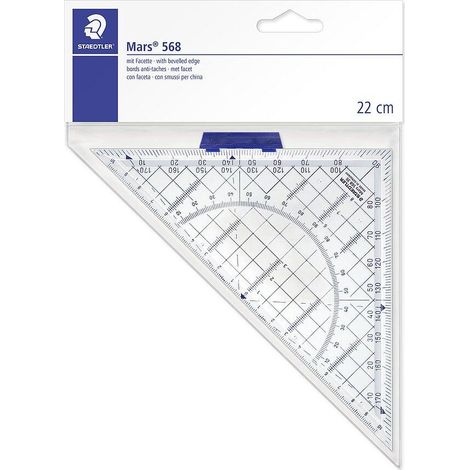 Staedtler Squadra da disegno tecnico 568 35 Trasparente Lunghezza ipotenusa: 22 cm (1/3)