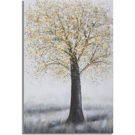 Dipinto su tela albero con intelaiatura in legno per decorazioni ambienti -80 x 120 cm (1/5)