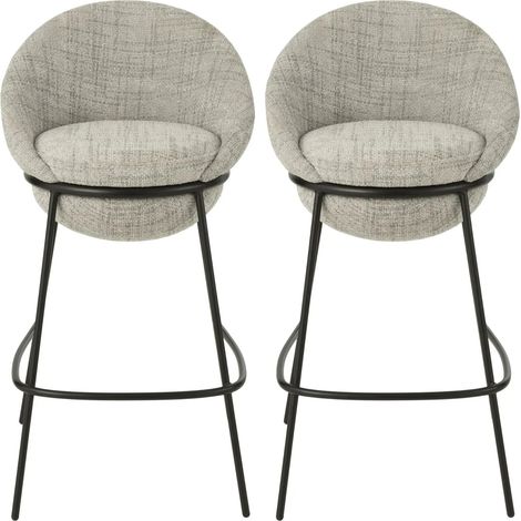 Tabourets de bar design en tissu (lot de 2) - MERO (1/5)