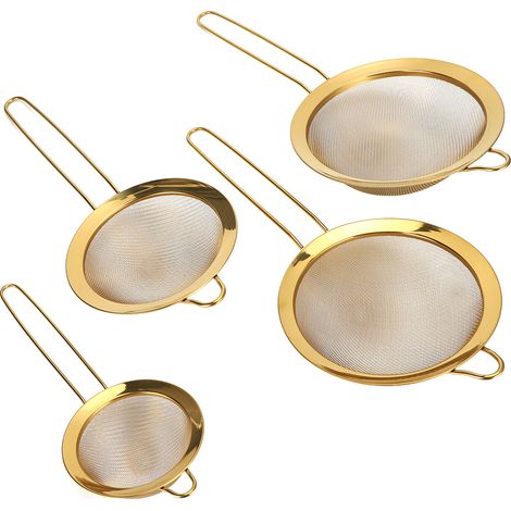 Lot de 4 tamis à farine en acier inoxydable pour la cuisine, idéal pour les résidus d'huile et les jus de fruits (1/5)