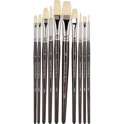 Lot de 10 pinceaux à peinture à l'huile marron, support UV, pour gouache et aquarelle, fournitures d'art. (1/5)