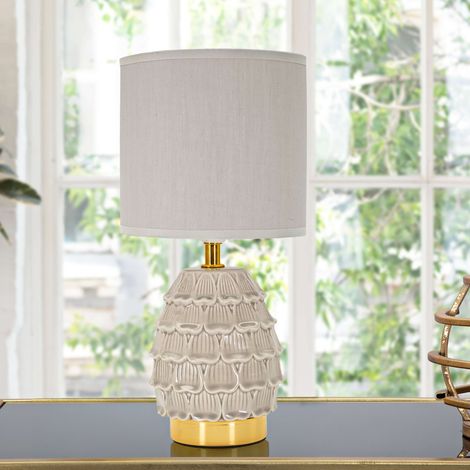 Tischlampe Talkee, benötigt 1 Glühbirne, Fassung E14, Lampenschirm, Beige (1/5)