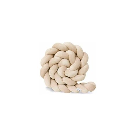 Protector de cuna de una pieza, almohada de algodón para recién nacido, cama de viaje ideal, almohada de terciopelo para bebé, beige, 2 m