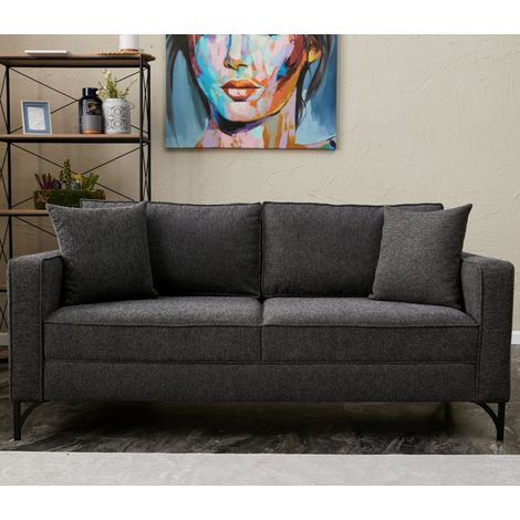 2-Sitzer-Sofa Berlin Anthrazit Schwarz
