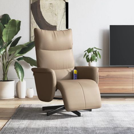 Massagesessel mit Fußteil Cappuccino-Braun Kunstleder vidaXL