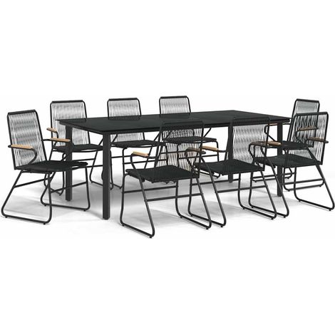 Maison Exclusive - Set da Pranzo da Giardino 9 pz Nero in Rattan PVC (1/5)