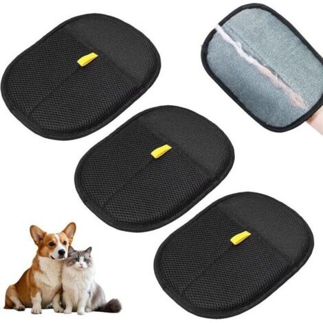Bardusch-3 Pcs Gant Poils Animaux,Gant De Retrait De Poils D Animaux,Gant Poil Chat,Gant Anti Poils Animaux,Gant Antistatique Double Face,Brosse Pour Chat,Pour Le Démêlage Et Le Nettoyage Des Poils Su (1/5)