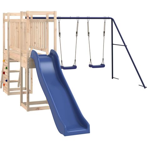Columpios para parques infantiles al aire libre, tobogán, columpios robustos, juegos de jardín, 308 x 461 x 169 cm, madera maciza de pino (1/5)