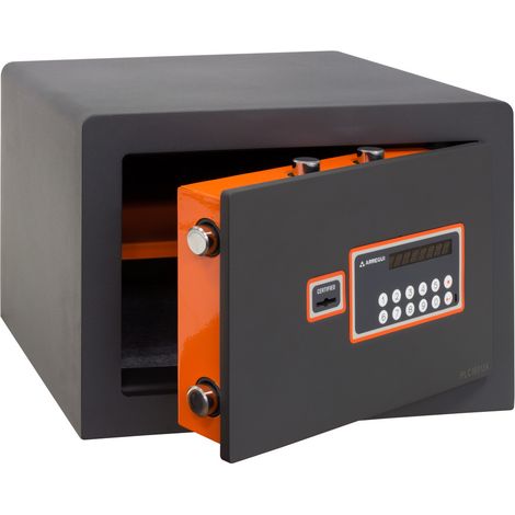 ARREGUI Plus Caja fuerte con llave y codigo, Caja de seguridad con apertura certificada de llave y teclado, Caja fuerte electronica doble seguridad M : 27 x 38,5 x 30 cm, 23L (180040) (1/8)