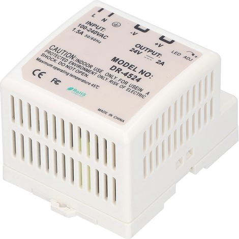 Alimentation sur rail DIN, commutation LED réglable pour armoire électrique DR-45-24 (1/5)