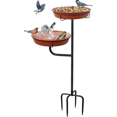Free Standing Bird Bath, Garden Bird Bath, Metal Pond Bird Water Bath, Winter Resistant Wild Birds Bird Bath (Bronze) (1/5)