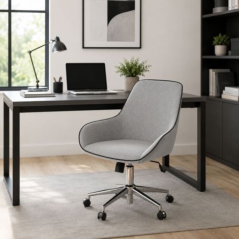 Chaise à Roulettes - Fauteuil de Bureau Gris (1/4)