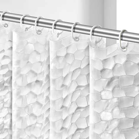 Rideau de Douche Liner avec 12 Crochets, résistant aux moisissures, antibactérien, étanche à l'eau 72  78 Semi-Transparent (1/4)
