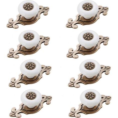 8 Pieces Furniture Knob Vintage Style Drawer Knob Furniture Knob Drawer Knob with Screws Accessories (1/5)