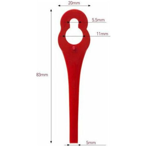 Lot de 100 Lames en Plastique de Rechange pour Coupe-Bordure Florabest LIDL FRTA 20 A1, FAT 18B3, FRT18A.-INHHUB (1/4)