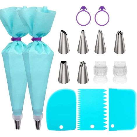 Poche à douille avec embouts, ensemble d'accessoires de décoration de gâteaux réutilisables (1/4)