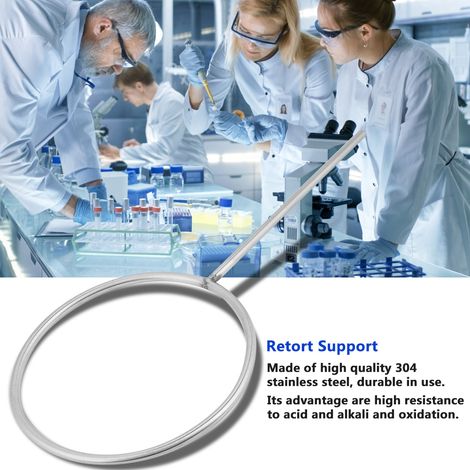 Support annulaire fermé en acier inoxydable de laboratoire de 140 mm pour cornue (1/3)