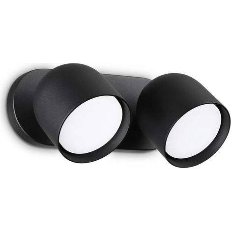 [GEBRAUCHT] B-Ware Ideal Lux Wandleuchte Dodo LED Wandlampe 2-flammig schwarz Metall Ø22cm (1/2)
