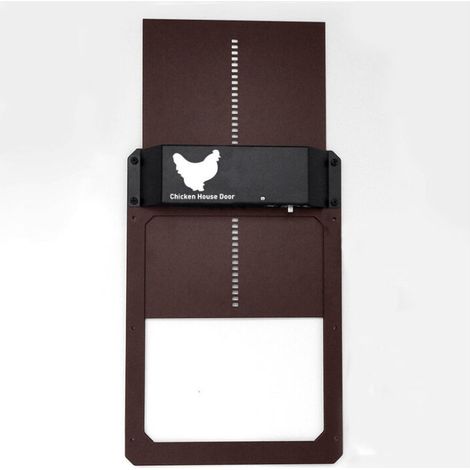 Puerta solar automática para gallinero, fabricada en plástico reforzado (alimentada por batería)