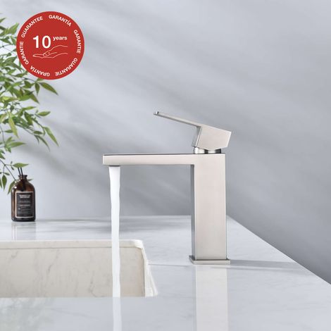 Mitigeur de lavabo SKY BATH nickel brossé Inox S304 série Army (1/5)