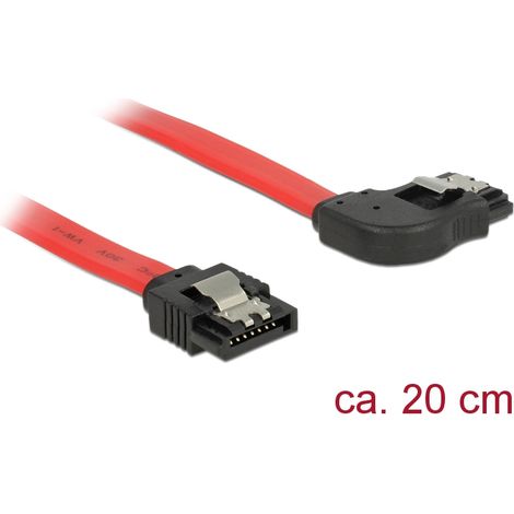 Delock cable sata 6 gb/s macho recto  sata macho acodado a la derecha de 20 cm rojo metÃ¡lico