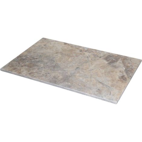 Carrelage Travertin Gris Silver 1er choix finition brossée premium - 61x40,6x1,2 cm (1/4)