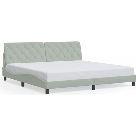 Maison Exclusive - Bettgestell ohne Matratze Hellgrau 200x200 cm (1/5)