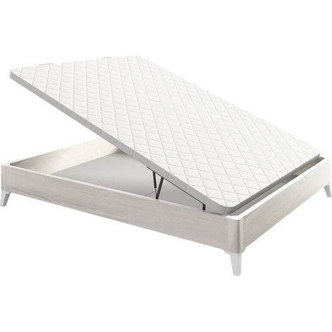 Lit coffre pliant en bois avec pieds, respirant, hauteur 34,5 cm  140x190 cm - Ártico