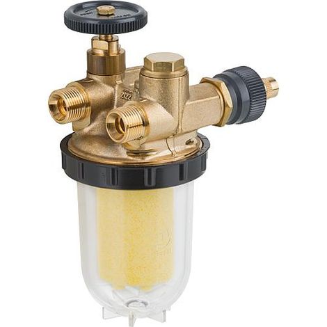 Oventrop – Filtre à huile Oilpur DN 10 – Cartouche filtrante Siku 50-75 µm – Vanne d'arrêt rapide – Corps laiton pour systèmes à circuit unique (1/6)