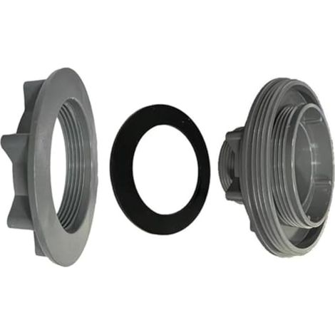 Kit complet de raccord fileté pour piscine Intex, compatible avec les modèles 26341W, 26345W et 26375EH, comprenant un raccord de filtre, un écrou de tension et une rondelle en caoutchouc. (1/5)