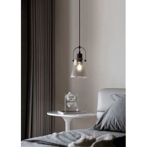 TrAdE Shop Traesio - Lampadario A Sospensione Con Paralume In Vetro Lampada Moderna Attacco E27 Lp-90 - (1/5)