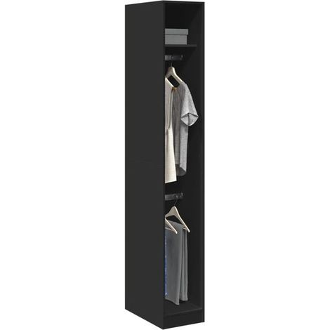 Garde-robe noir 30x50x200 cm Bois d'Ingénierie, Design Moderne, réglable (1/5)