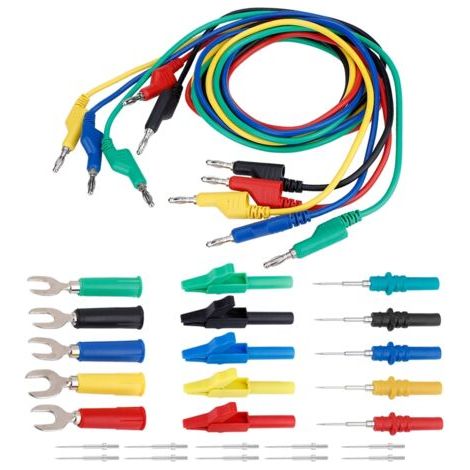 Kit de cordons de test à fiche banane 4 mm pour multimètre, pince crocodile et sonde en U (P1036B) (1/5)