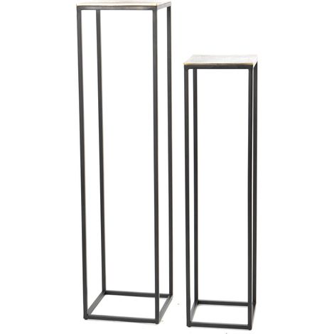 Amadeus - Lot de 2 sellettes hautes en aluminium doré H120 cm (1/2)